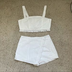 White skort with fringe